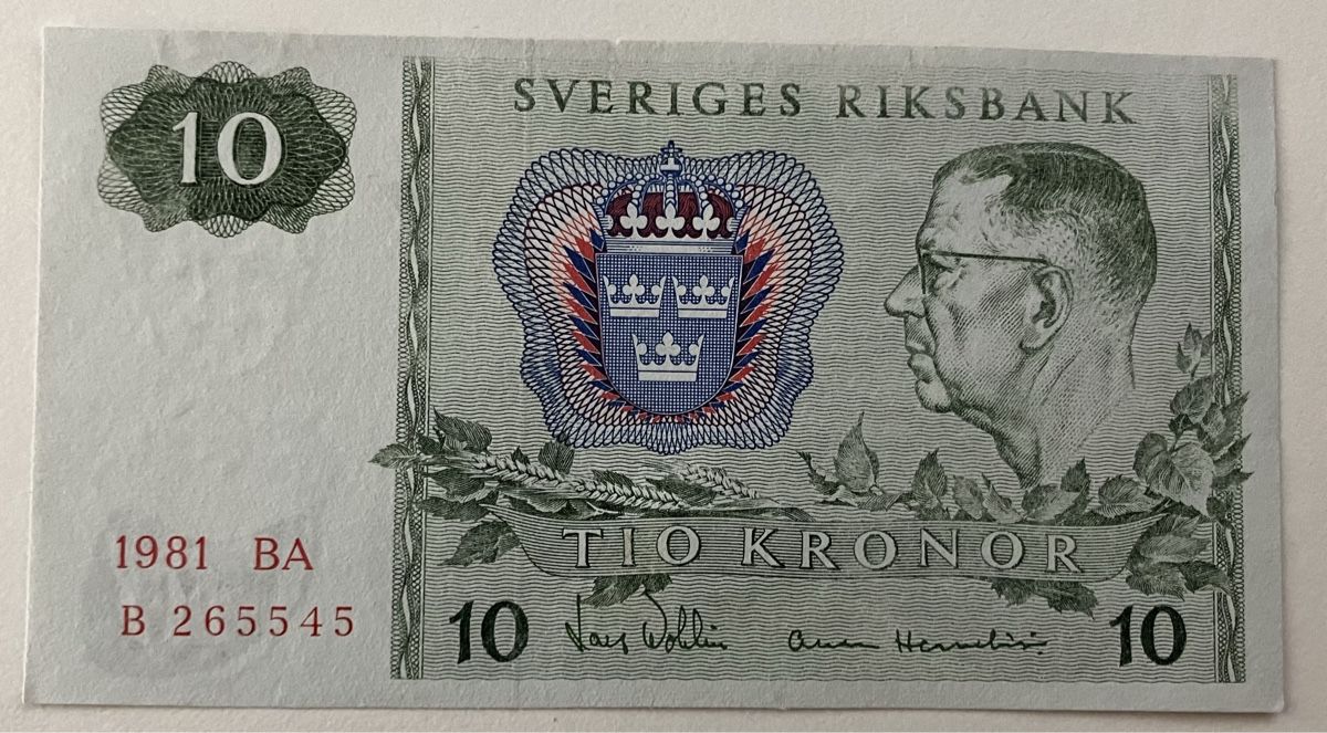 Banconote: Schweden 10 Kronor 1981 XF+ – Nuovo (secondo la descrizione) da Algetshausen venduto da Carrhard