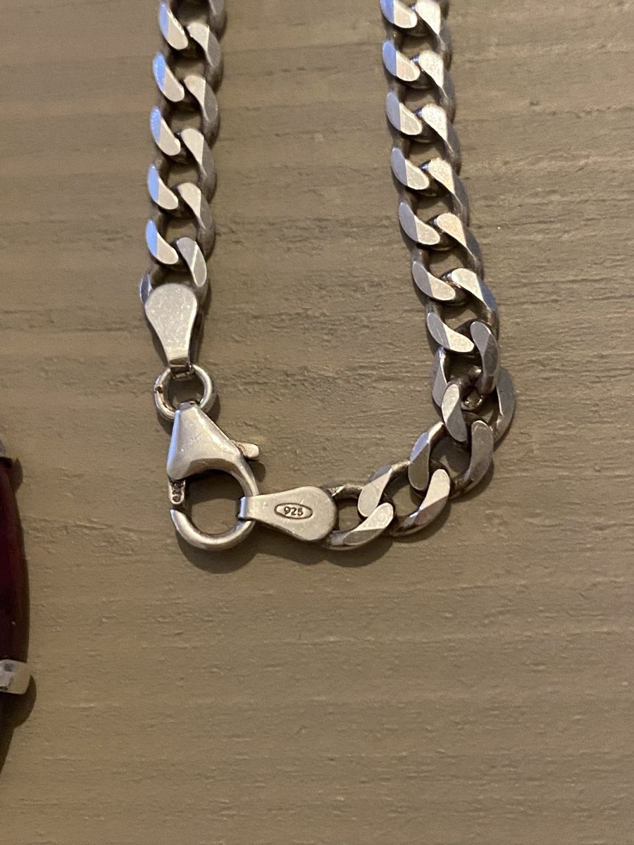 Anhänger: Rubin-Zoisit-Anhänger mit einer silbernen Kette 925 – Gebraucht aus Birr von Vintage-Liebhaber 5
