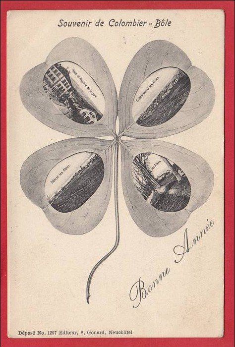 Cartoline postali: COLOMBIER-BÔLE 1909 – Usato da Grüningen venduto da Kartenlaube