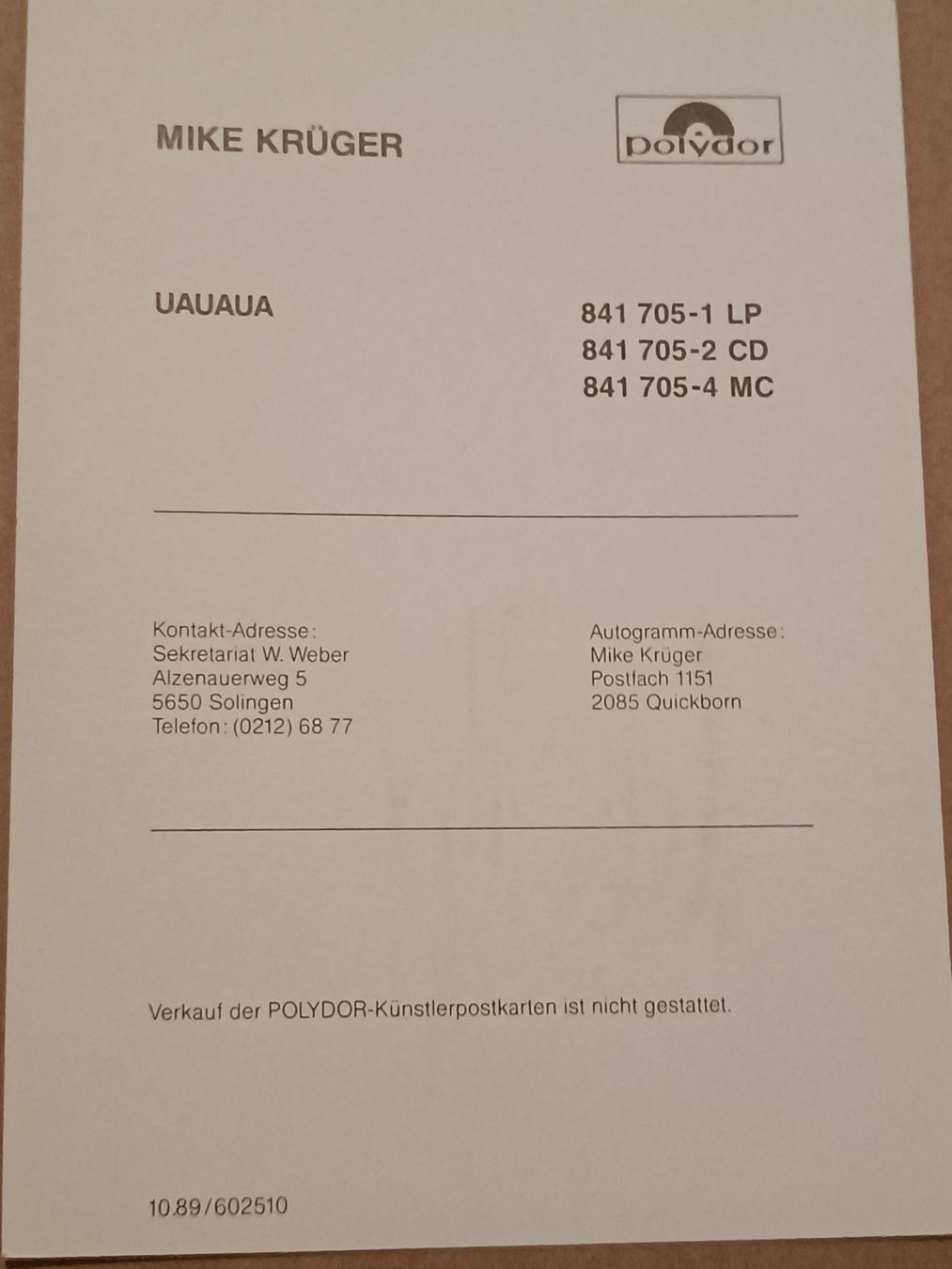 Autographes: Mike Krüger - original Autogramm – D'occasion à Menziken par Artographs 1