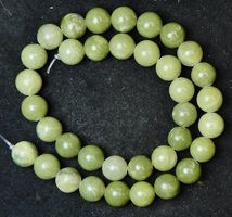 1 Strang echte grüne Taiwan Jade Perlen 10 mm