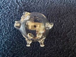 Miniatur Glas Schwein, Säuli, Glücksbringer oder Setzkasten