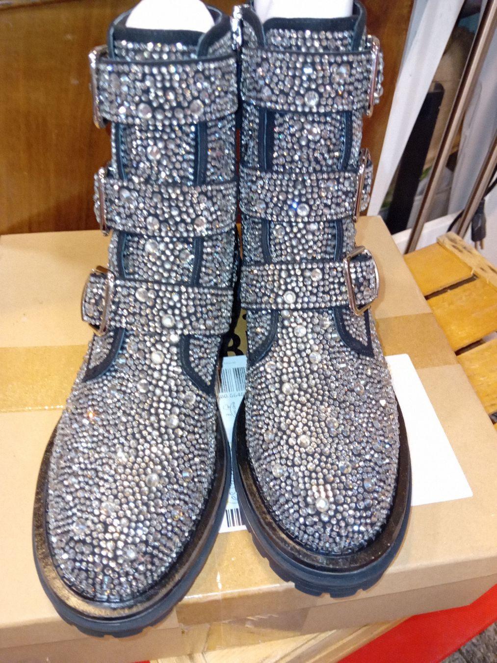 Scarpe da donna: anfibi strass argento tg 36 nuovi – Nuovo e nell'imballaggio originale da Biasca venduto da Old_6blh 2