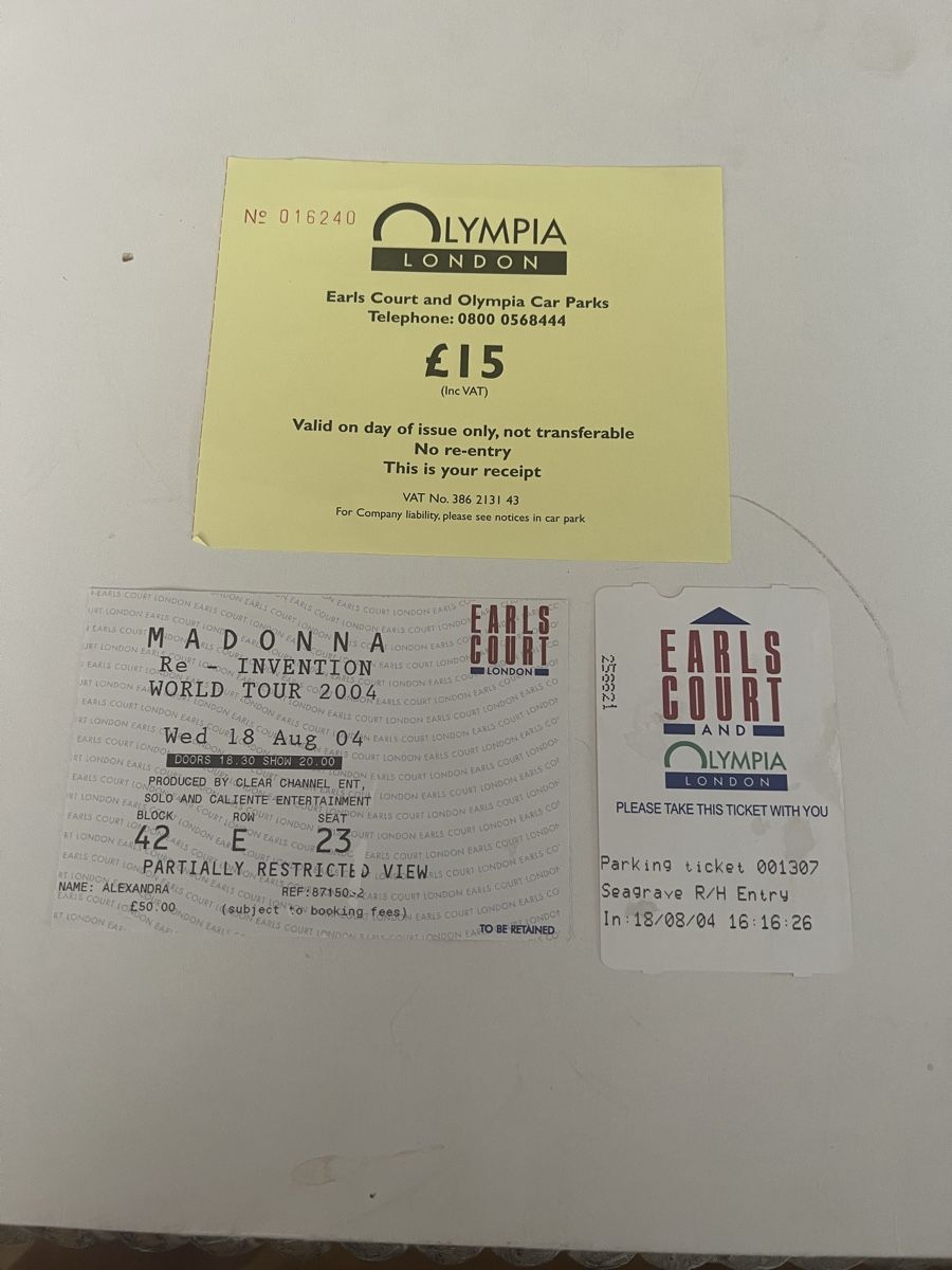 Biglietti: Ticket Original Madonna – Usato da Le Lignon venduto da Aladdin67 1