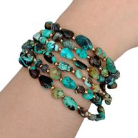 Tolle Türkis Perle Kristall Armband 21cm Bracelet Turquoise
