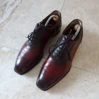 A. Meccariello Oxford Bordeaux Schwarz Rahmengenäht 41.5
