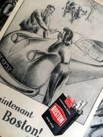 Boston Cigarettes - 6 alte Werbungen/Publicités 1949 (3)