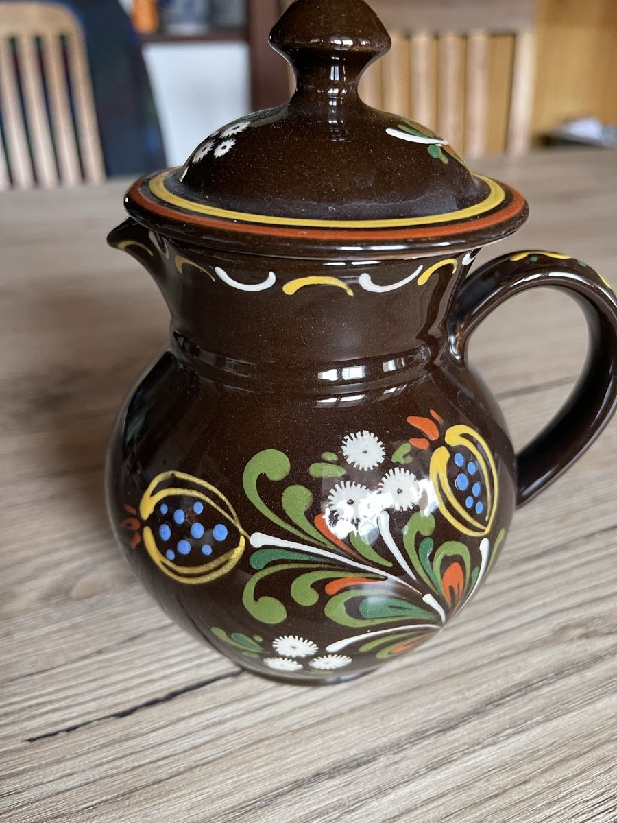 Teiere: Getöpfertes Krüglein mit Blumenmotiv – Usato da Fahrni b. Thun venduto da ams_56jv