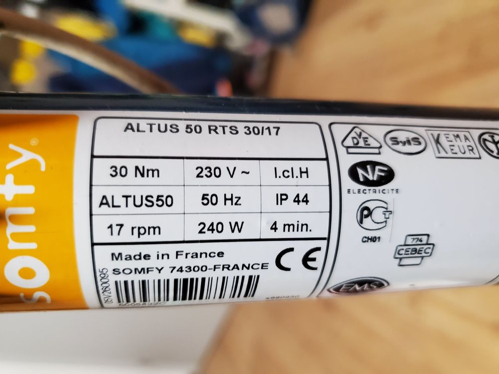 Somfy Altus RTS 30Nm Rohrmotor (Gebraucht) in unterschächen für CHF 57 ...