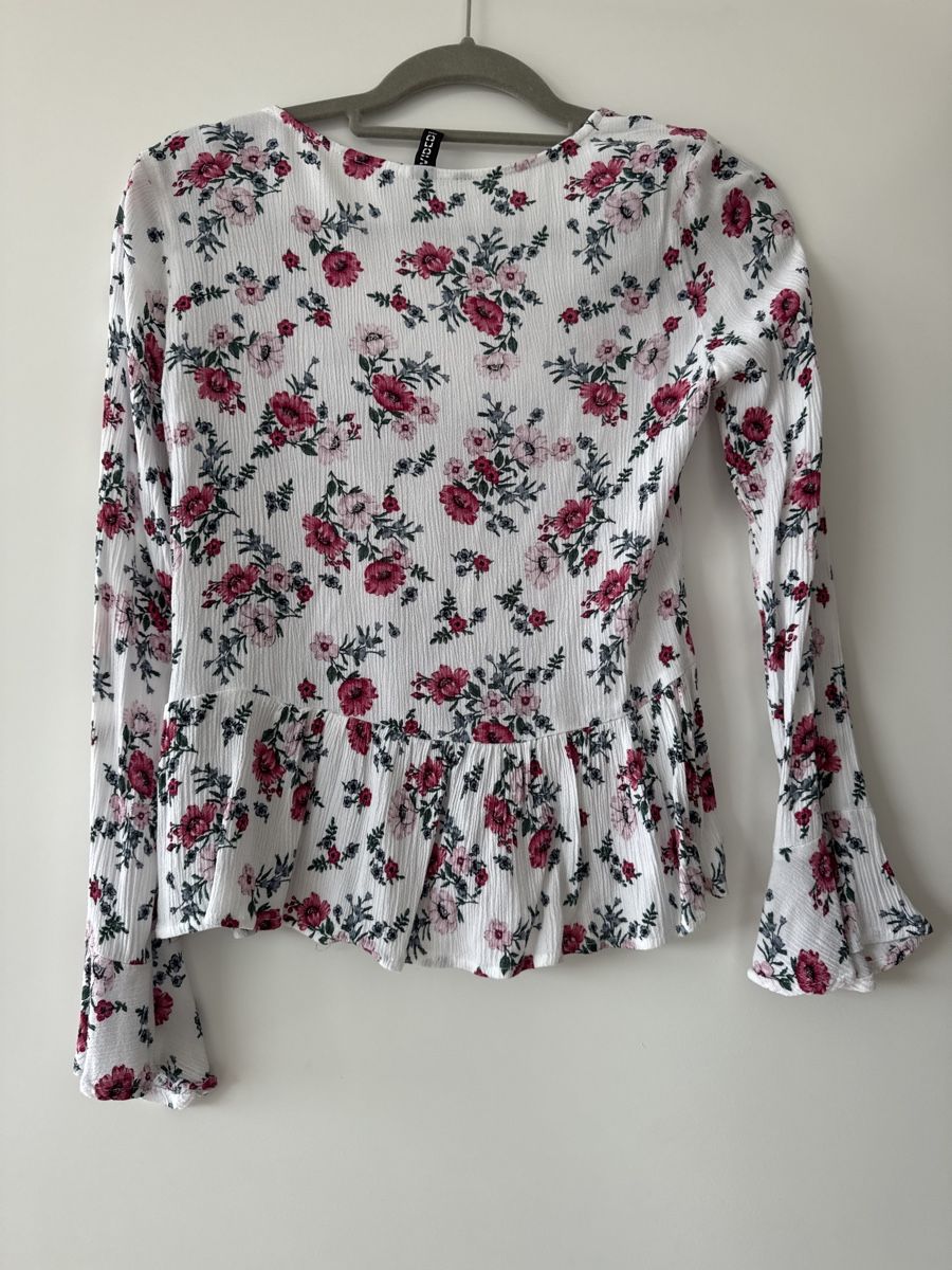 H&M Camicette: Bluse Gr. 34 Blumenmuster weiss rosa – Nuovo (secondo la descrizione) da Winterthur venduto da MiliB. 4