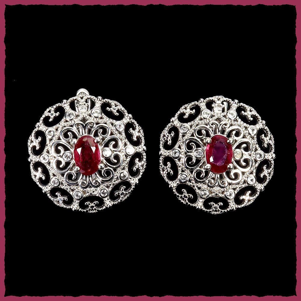 Ohrringe & -stecker: ♛ Filigrane Rubin Ohrringe 925 Silber – Neu und originalverpackt aus Oberglatt ZH von Hot-Spot 3