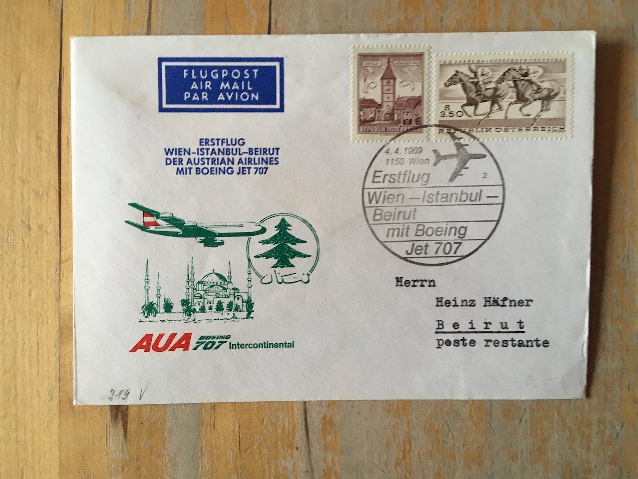 Alle Briefmarken: 9 Flugbriefe Österreich 1967-69 – Gebraucht aus Nesslau von zueri6 4