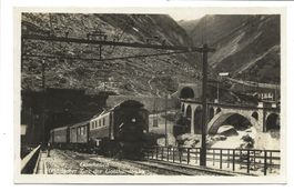Göschenen (UR) Elektrischer Zug der Gotthardbahn - 1924