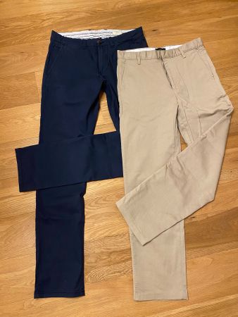 Chino-Hosen / 2er Set / dunkelblau & beige
