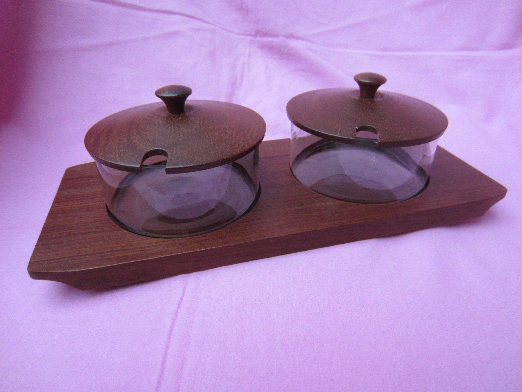 Schalen: TEAK Dänisch Design Snackschalen Glas Kult Design 60er – Gebraucht aus Sursee von Tschiger 1