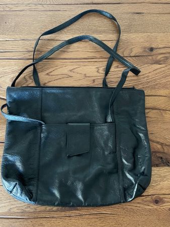 Schöne Vintage Handtasche Leder schwarz Damen Tasche