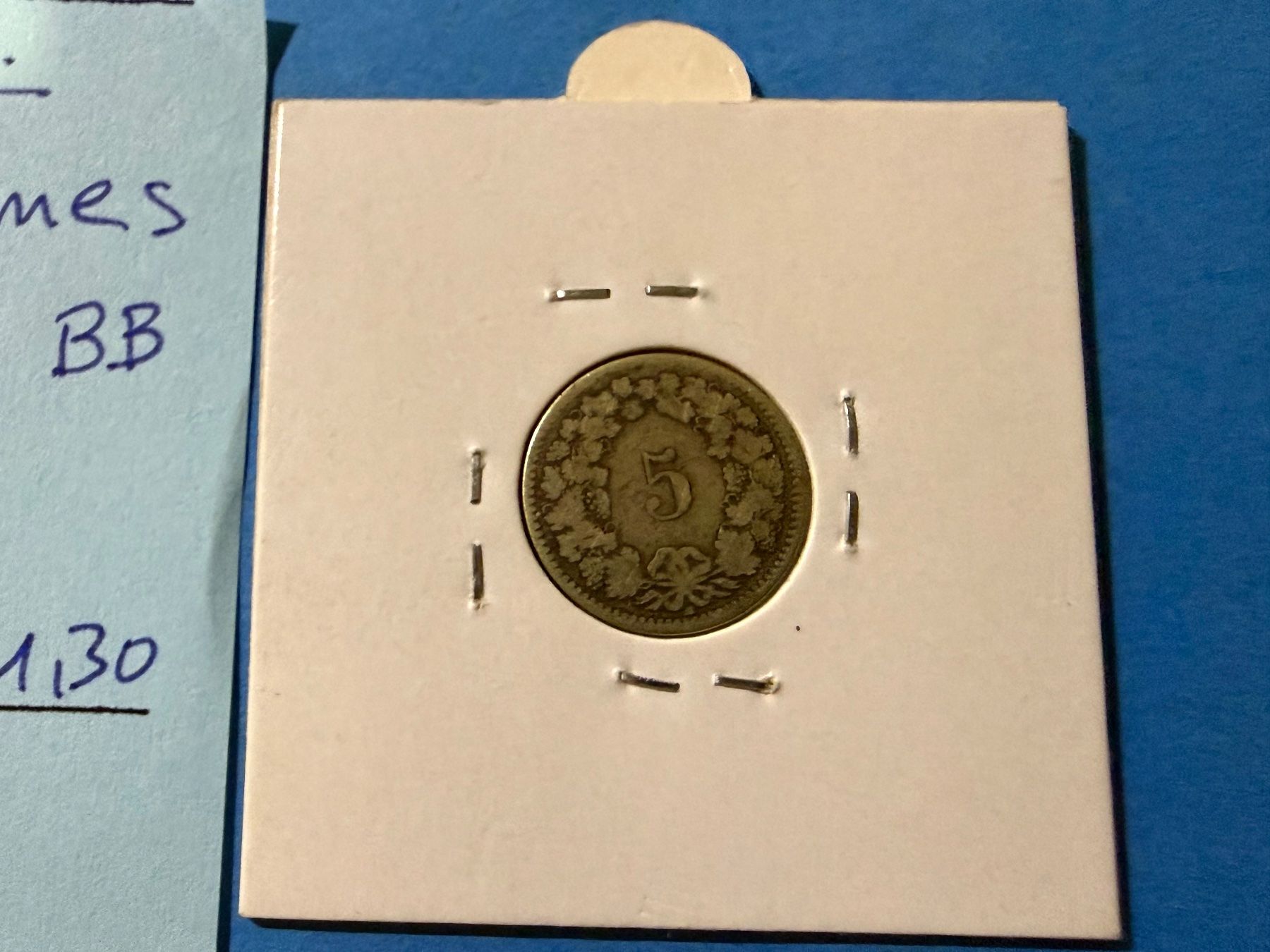 Alle Münzen: SUISSE : 5 CENTIMES 1850 BB – Gebraucht aus genève von GEnumist 2