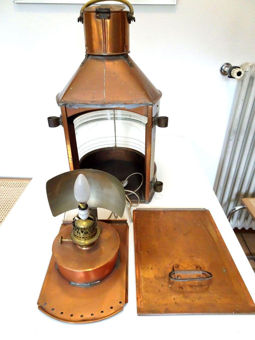 Lampade: Antike Masttop-Metorit-Schiffslampe (ca. 1905) – Usato da Brione (Verzasca) venduto da nevagiu 1