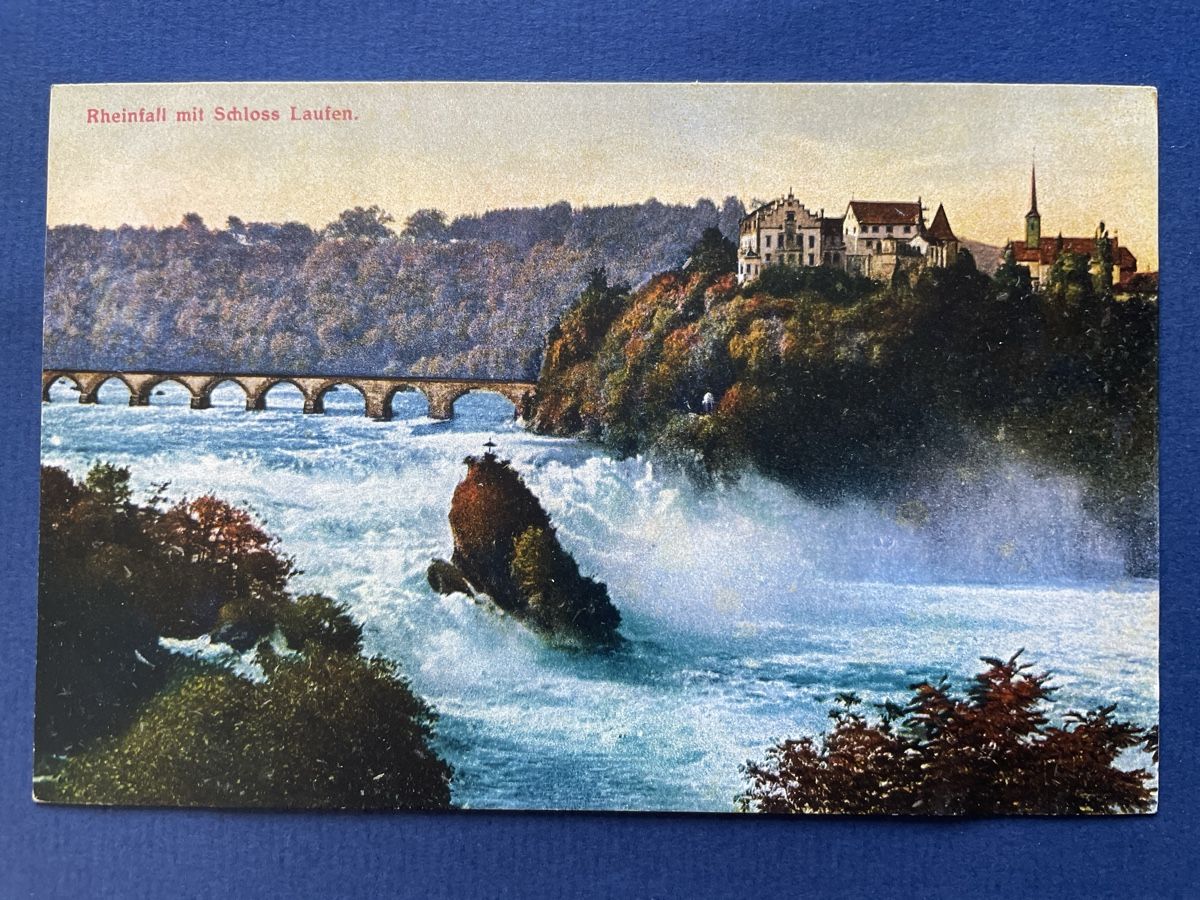 Cartoline postali: Alte Ansichtskarte: Rheinfall mit Schloss Laufen, Top! – Usato da Neuhausen am Rheinfall venduto da Arielle55
