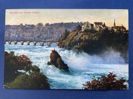 Alte Ansichtskarte: Rheinfall mit Schloss Laufen, Top!
