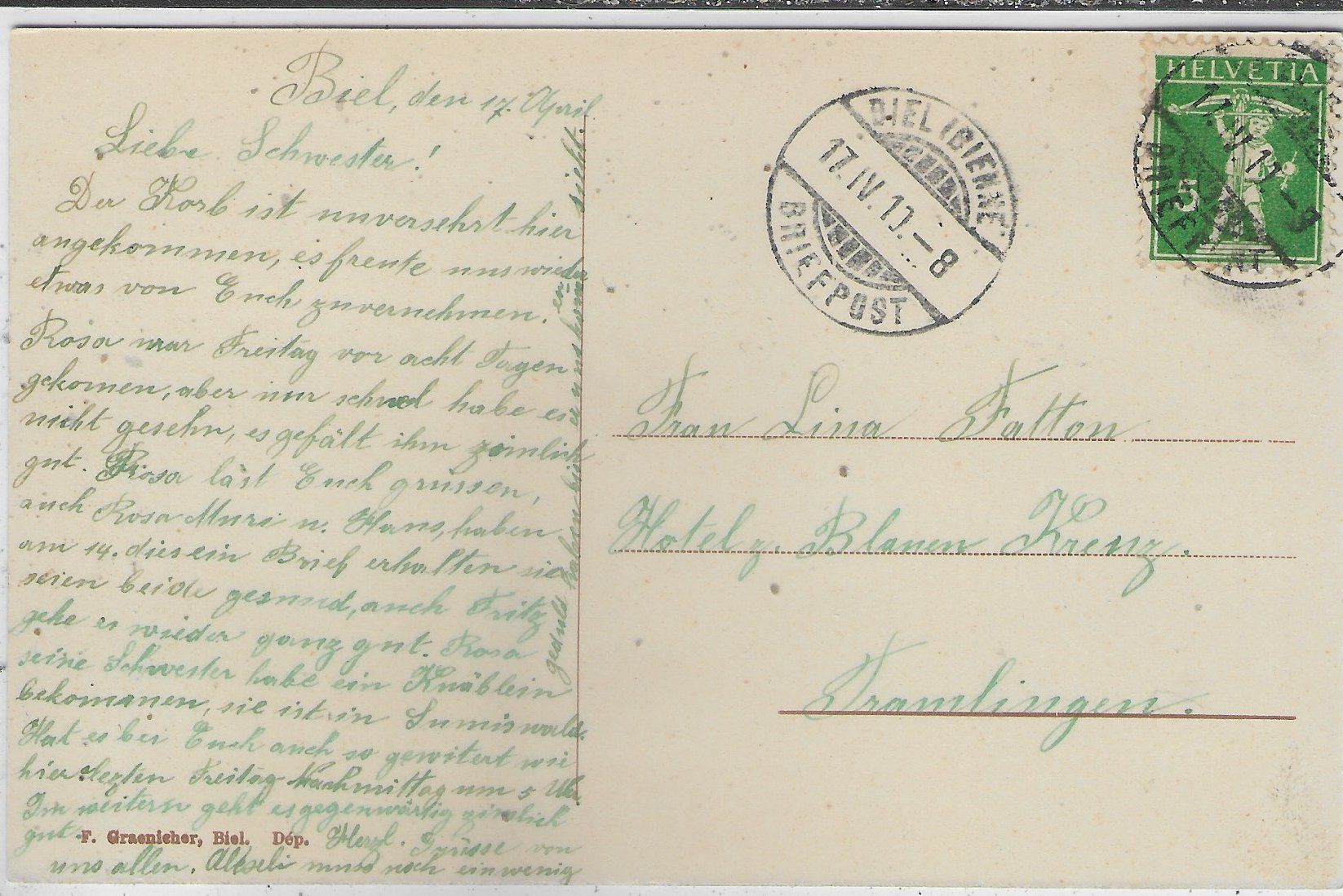 Cartoline postali: Biel Bienne - Schwanenkolonie – Usato da Ettingen venduto da Kartenplanet 1
