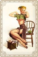 Blechschild - Pinup Pullover