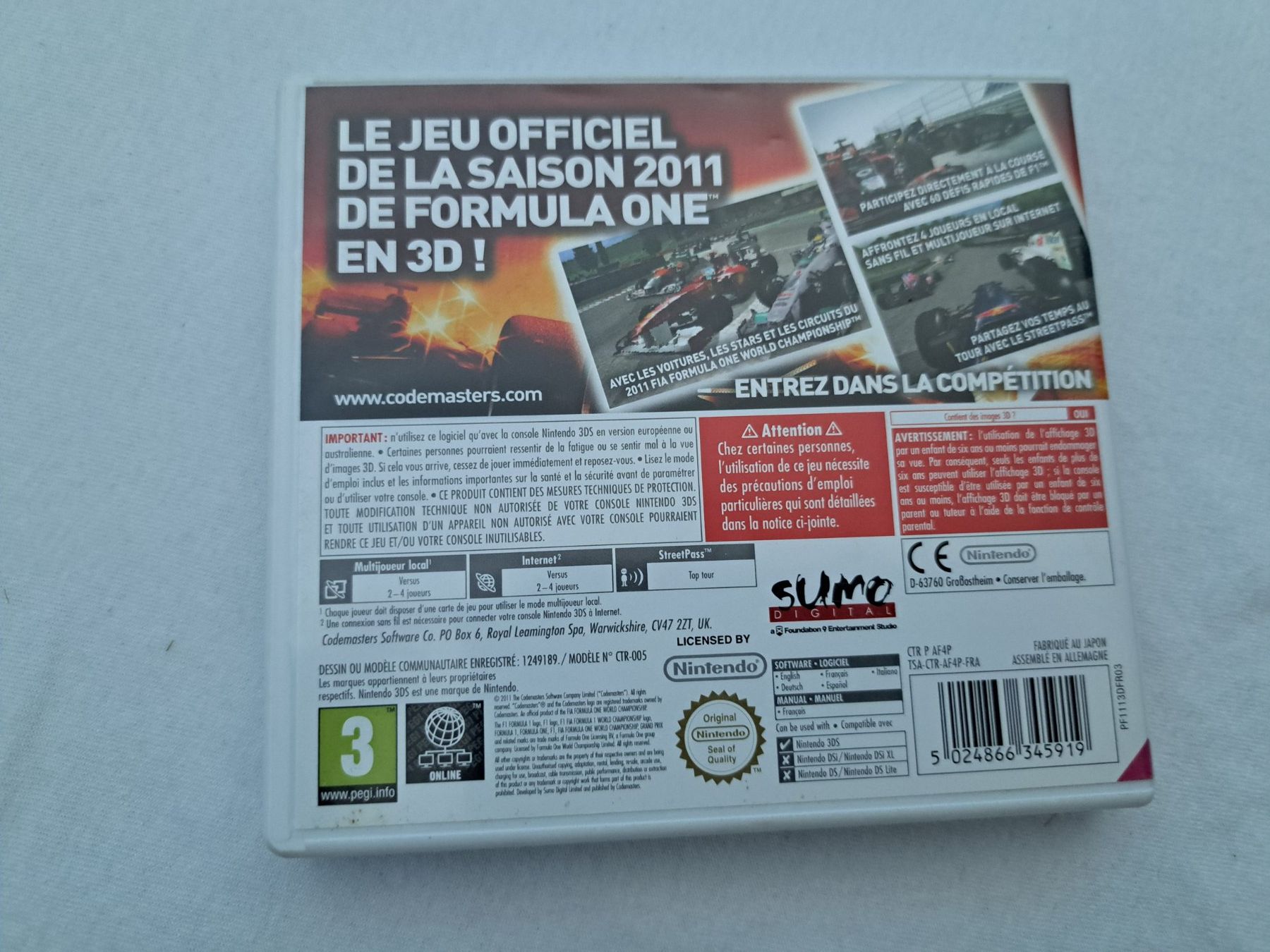 Jeux: F1 Formula 1 2011 Nintendo 3DS – D'occasion à Genève par eng_7ylp 1