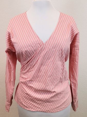 ESPRIT Wickelbluse Gr. 40 rosa-weiss gestreift