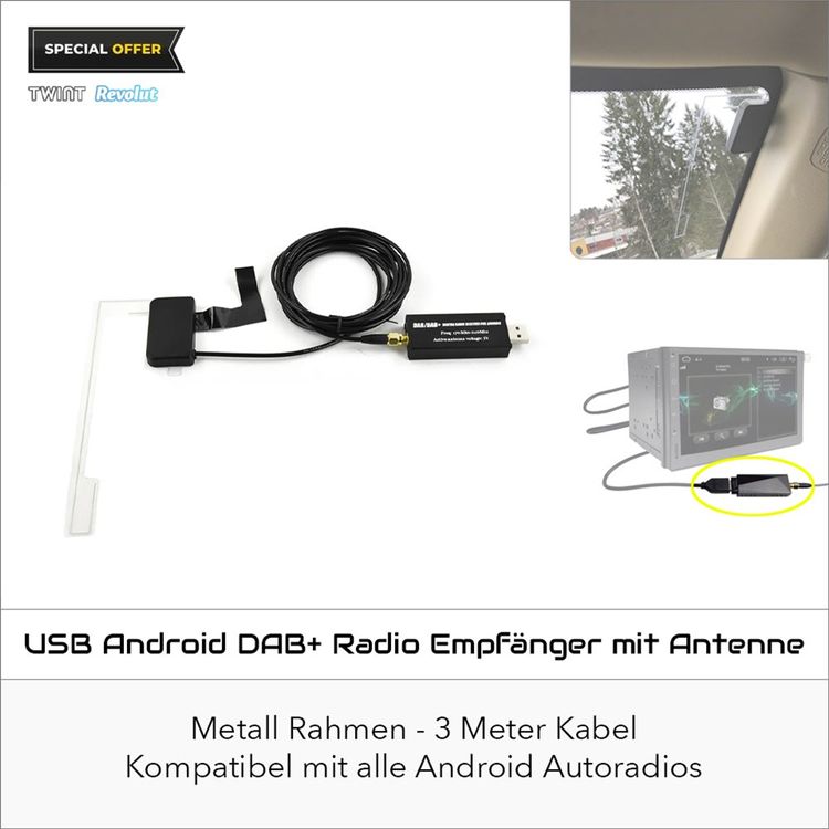 DAB DAB+ USB Dongle Adapter Digitalradio Tuner Empfänger für Android  Autoradio