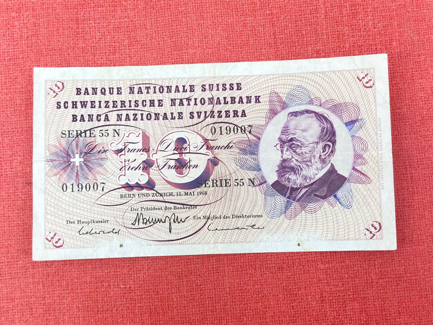 Banconote: 10 Franken Banknote 1968 gebraucht – Usato da Ormalingen venduto da digital09