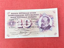 10 Franken Banknote 1968 gebraucht