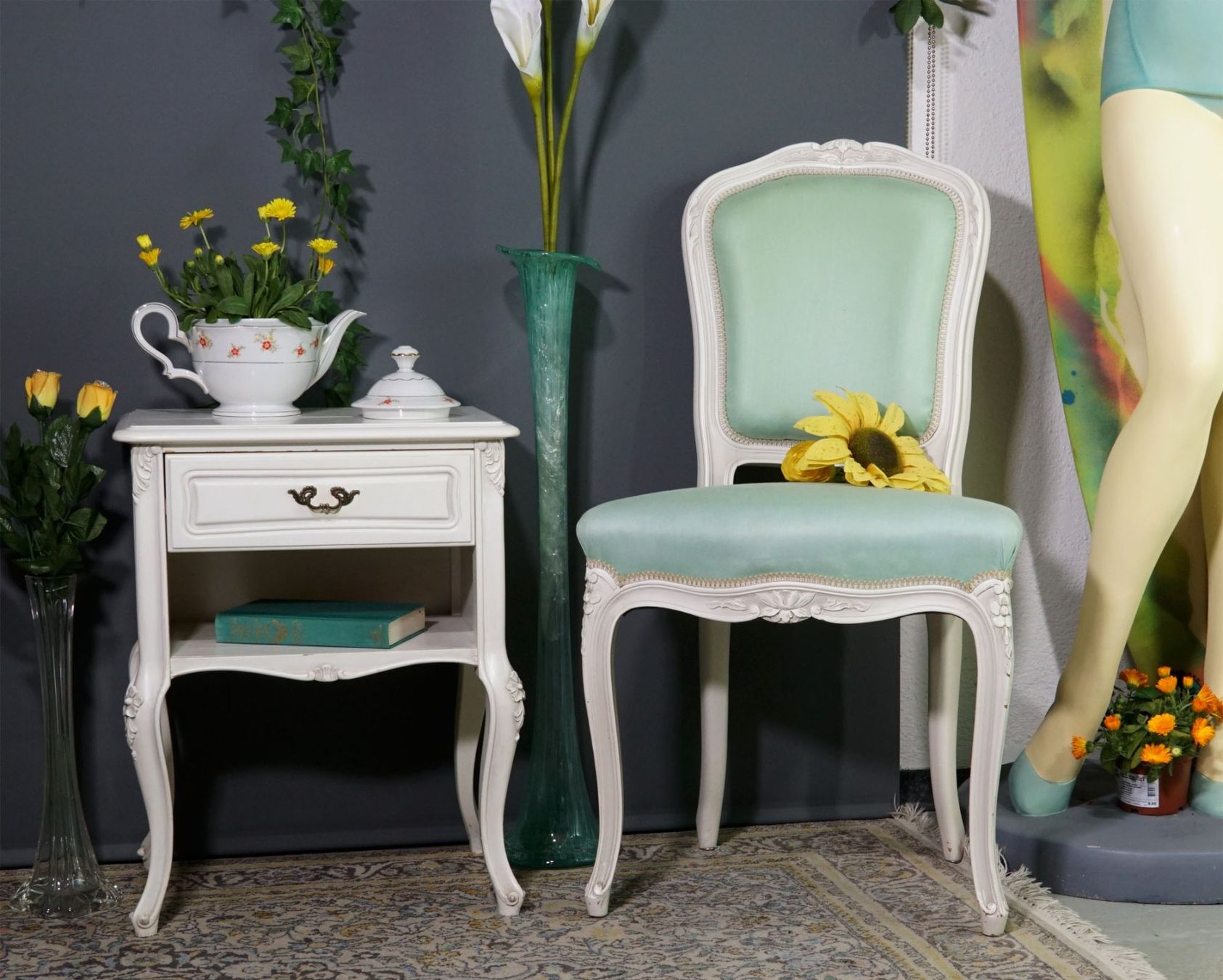 Pfister Sedie: Vintage Rokoko Stuhl Shabby Chic – Usato da Meggen venduto da Brockitare