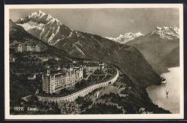 Künstler-AK Caux, Panorama mit Hotel