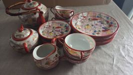 Chinesisches Porzellan-Teeservice Vintage 21-teilig