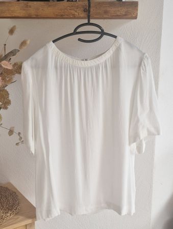 Leichtes Sommerblüschen Weiss Grösse 42 (eher 40)