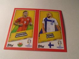 1 Doppel Bildli TOPPS EM 24 Fussball Bildli  SP / FIN / WAL