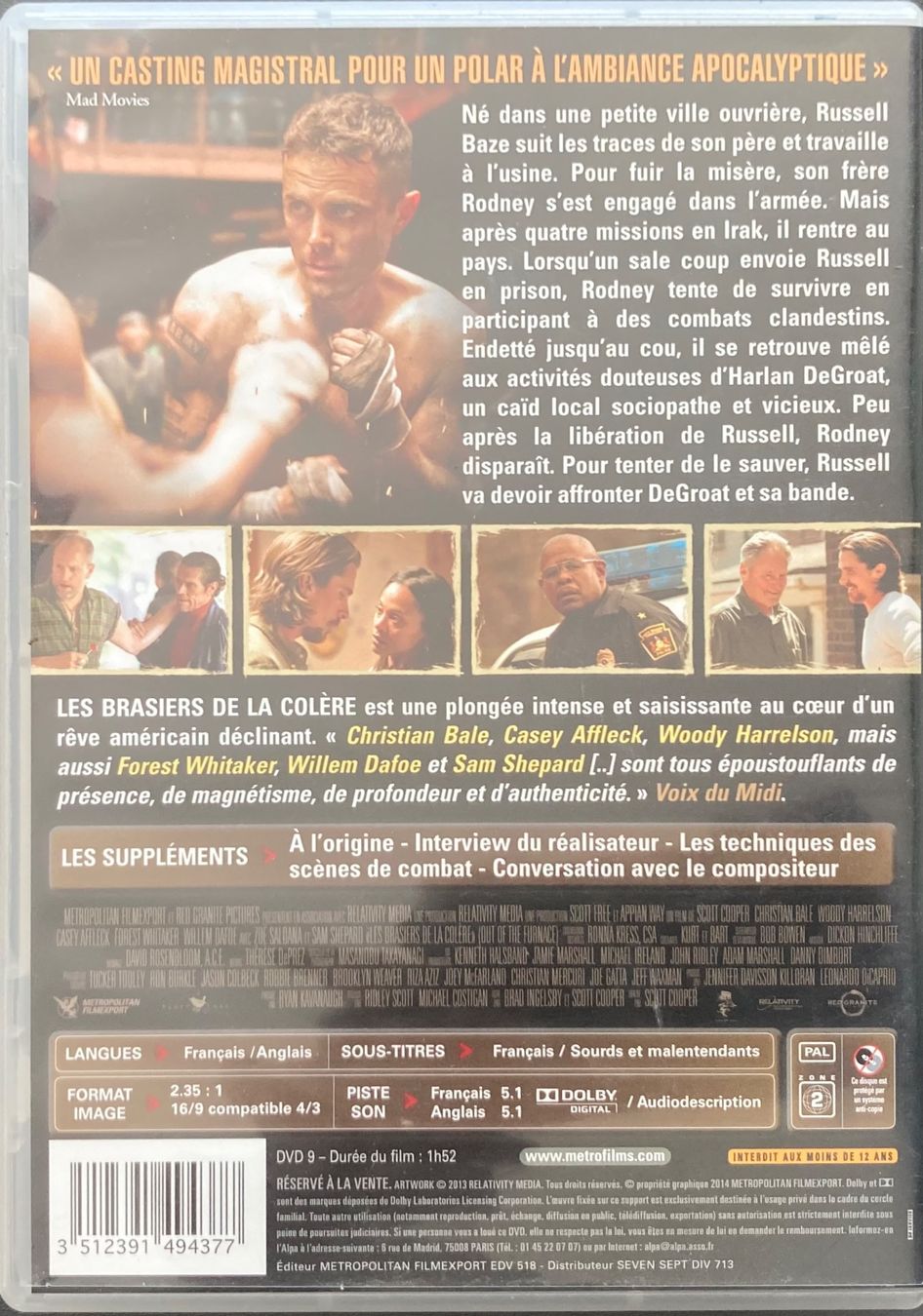 Alle DVDs: LES BRASIERS DE LA COLERE – Gebraucht aus Poliez-Pittet von Newtown-Records 1