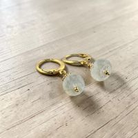 Elegante Ohrringe Silber vergoldet mit Mondstein, neuwertig!