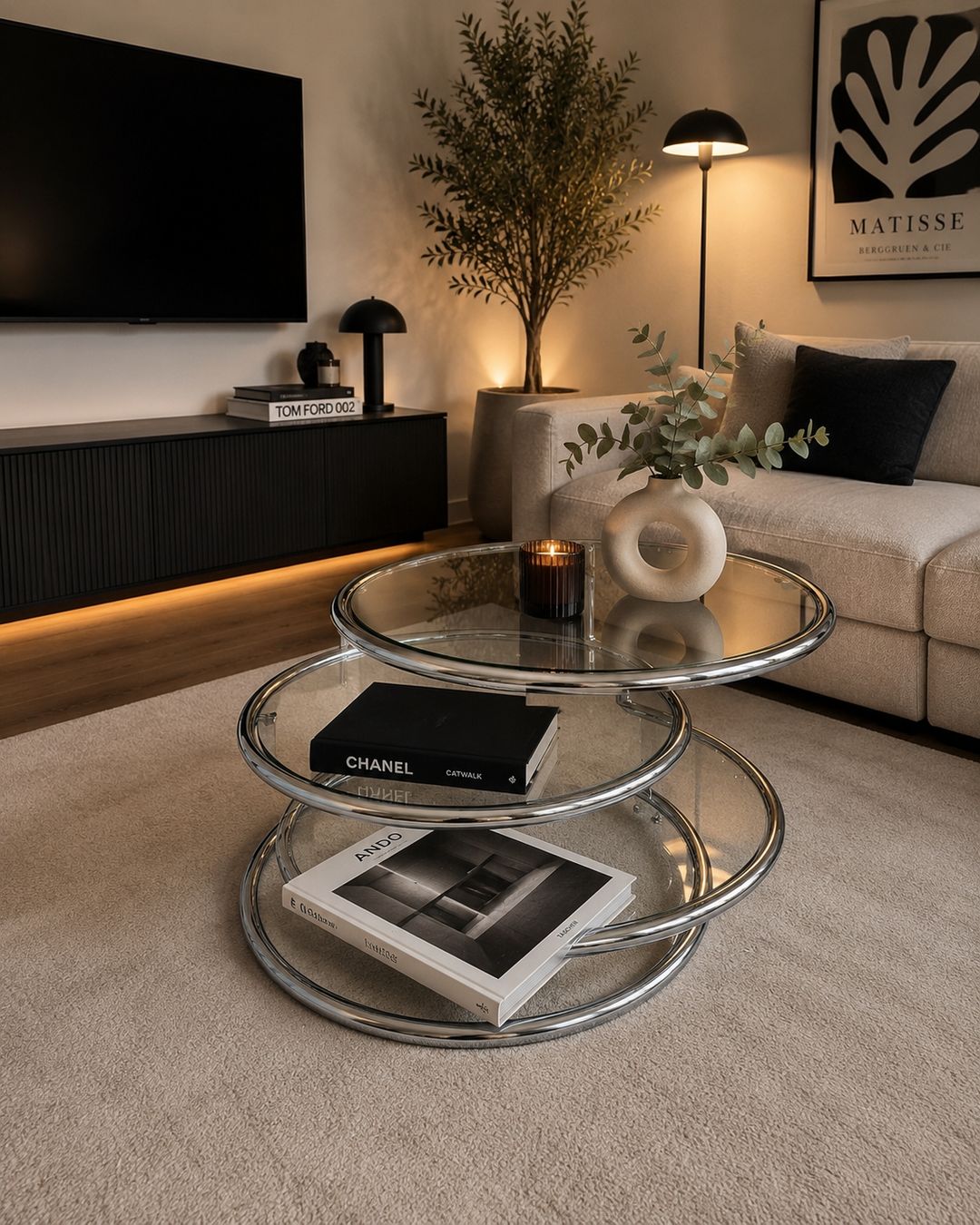 Tavoli: Milo Baughman Couchtisch Vintage Chrome & Glas – Usato da Muttenz venduto da jeh_l5fx