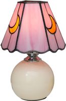 Lampe Buntglas Tischlampe Mond Pilz Pink niedlich kleine