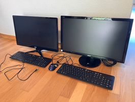2 Monitore Acer & Asus inkl. Tastatur & Maus