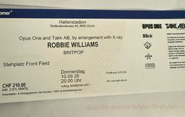 Stehplatz Ticket „Front Field“ Robbie Williams 10.9.26 in Zü