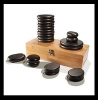 Original Hot Stone Massage Set mit Holzbox, 25-teilig