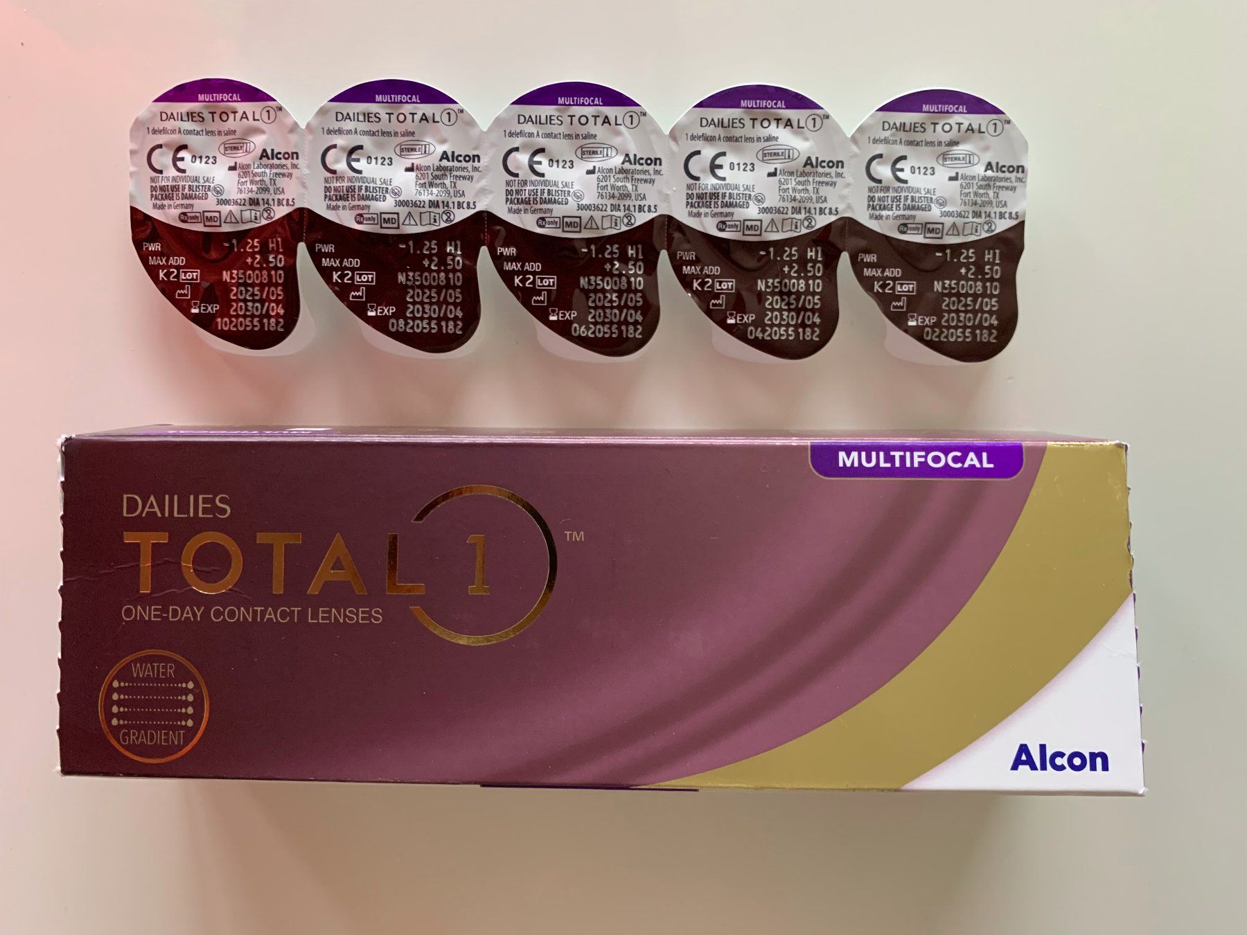 Dailies Total 1 Multifocal Kontaktlinsen Alcon, -1.25 HI (Neu (gemäss ...
