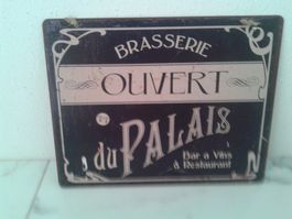 Schild ouvert/fermé Brasserie/Palais Frankreich Vintage RAR