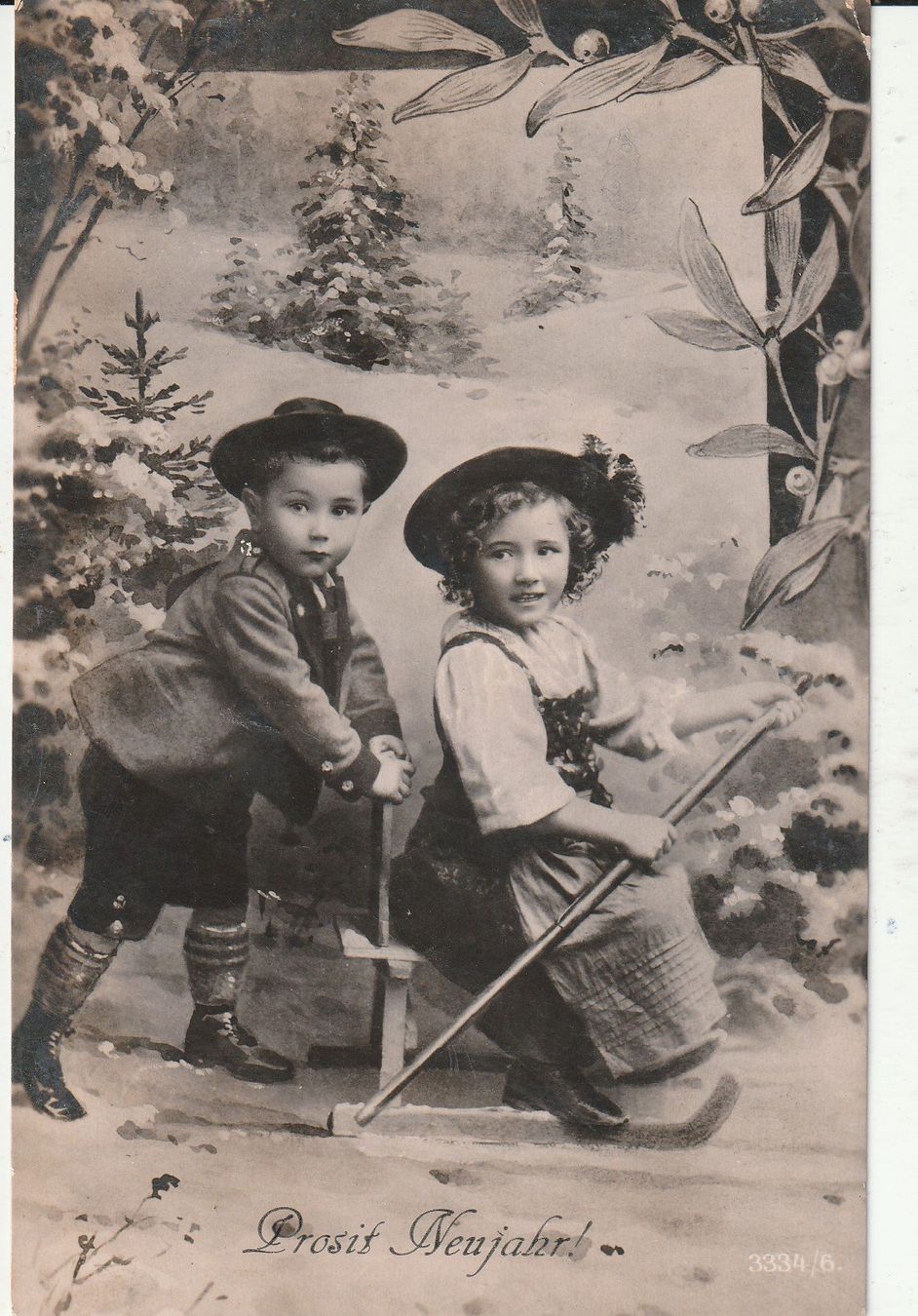Cartoline postali: Kinder Grusskarte um 1910 – Usato da Lumbrein venduto da made02