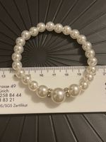 Bracelet perles blanches et strass  neuf unisexes  18 cm