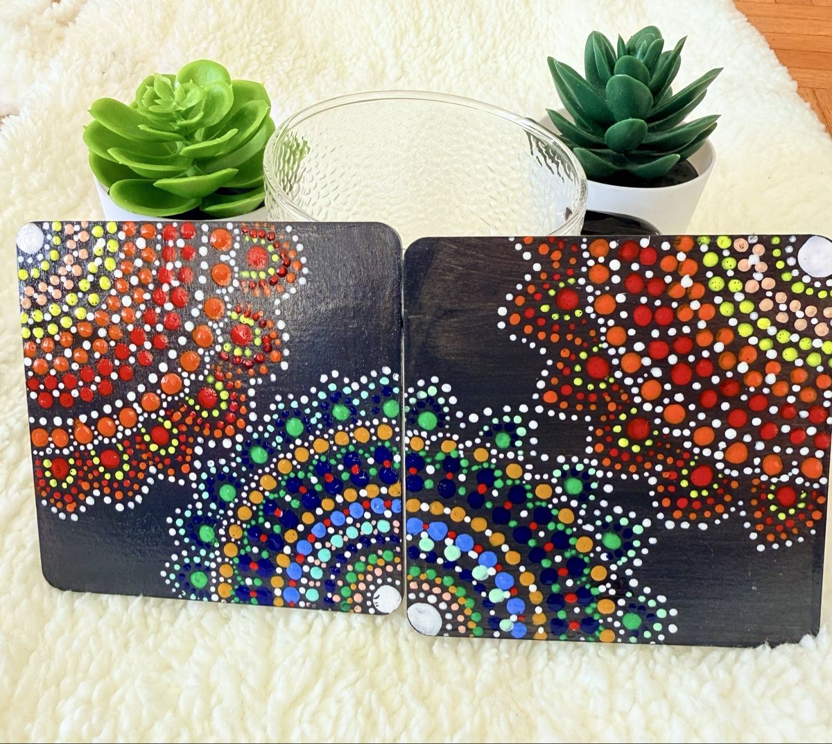 Sottobicchieri: Handmade Dot Mandala Coaster Set, Unique Home Decor!(2pcs) – Nuovo e nell'imballaggio originale da Opfikon venduto da aka_xl7l 2