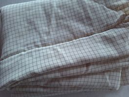 1 STK STOFF CREME MIT BLAUEM CARO