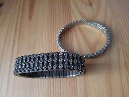 Vintage Modeschmuck - zwei Strass-Armbänder